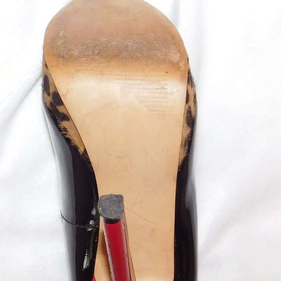 Steve Madden JAAGG Leather Black/ Leopard pumps size 6 - Picture 5 of 11